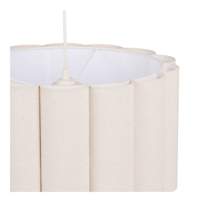 Hanglamp Watton – staal en linnen, grijs/beige, ø45×25 cm