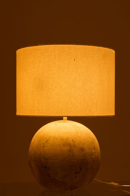 Table Lamp Ball Ceramic Grey