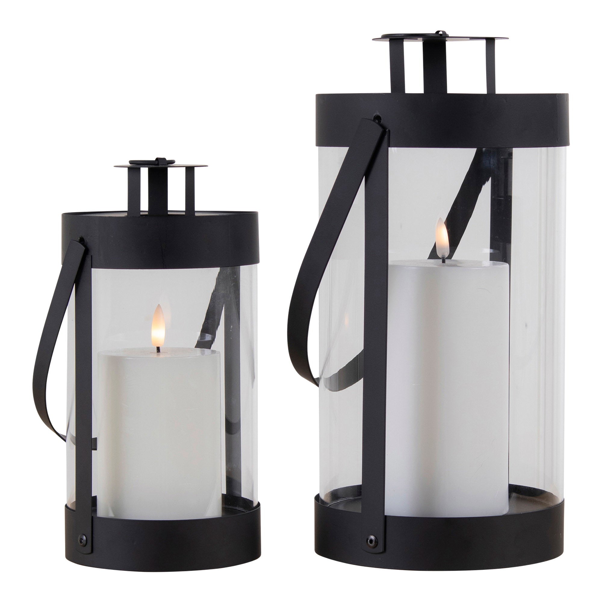 Bondi Lanterns - Lanterns, steel/glass, black set of 2