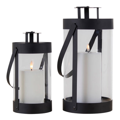 Bondi Lanterns - Lanterns, steel/glass, black set of 2