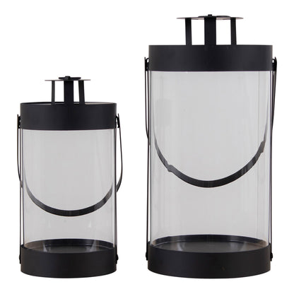 Bondi Lanterns - Lanterns, steel/glass, black set of 2