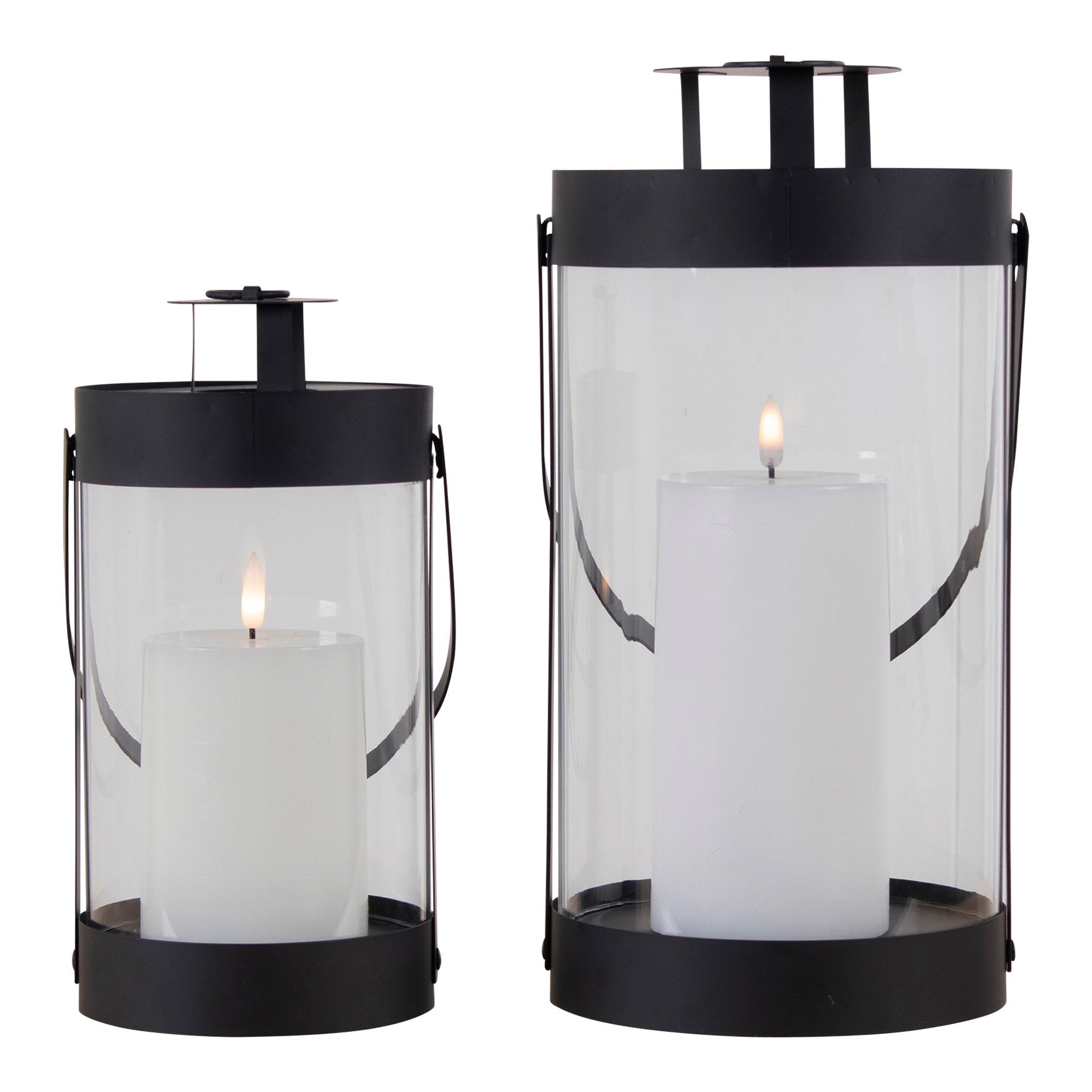 Bondi Lanterns - Lanterns, steel/glass, black set of 2