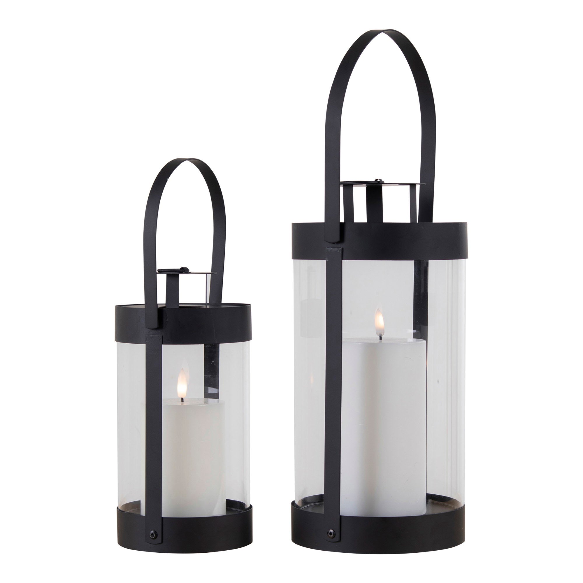 Bondi Lanterns - Lanterns, steel/glass, black set of 2