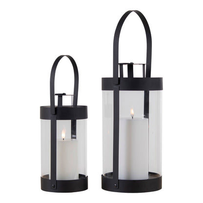 Bondi Lanterns - Lanterns, steel/glass, black set of 2