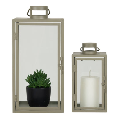 Corfu Lanterns - Lanterns, metal/glass, green, set of 2