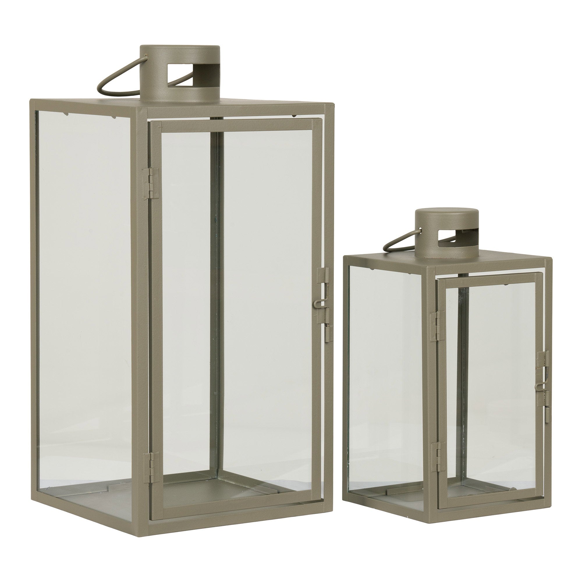 Corfu Lanterns - Lanterns, metal/glass, green, set of 2