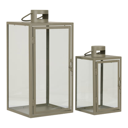 Corfu Lanterns - Lanterns, metal/glass, green, set of 2