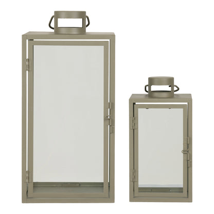 Corfu Lanterns - Lanterns, metal/glass, green, set of 2