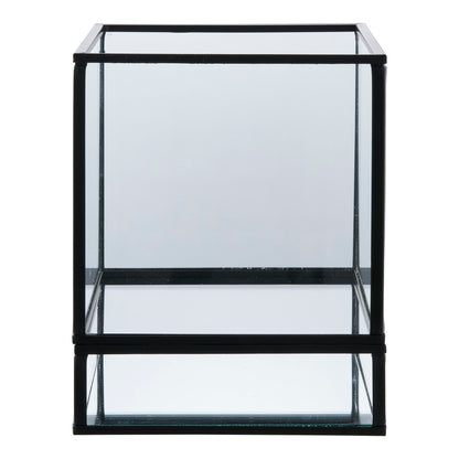 Hurricane Candle Holder - Candle Holder, metal/glass, black 12x15 cm.