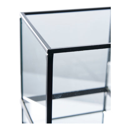 Hurricane Candle Holder - Candle Holder, metal/glass, black 12x15 cm.
