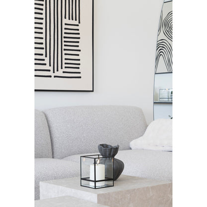 Hurricane Candle Holder - Candle Holder, metal/glass, black 12x15 cm.
