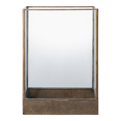 Manali Laterne – Metall/Glas, Antikmessing, 25×15×36,5 cm