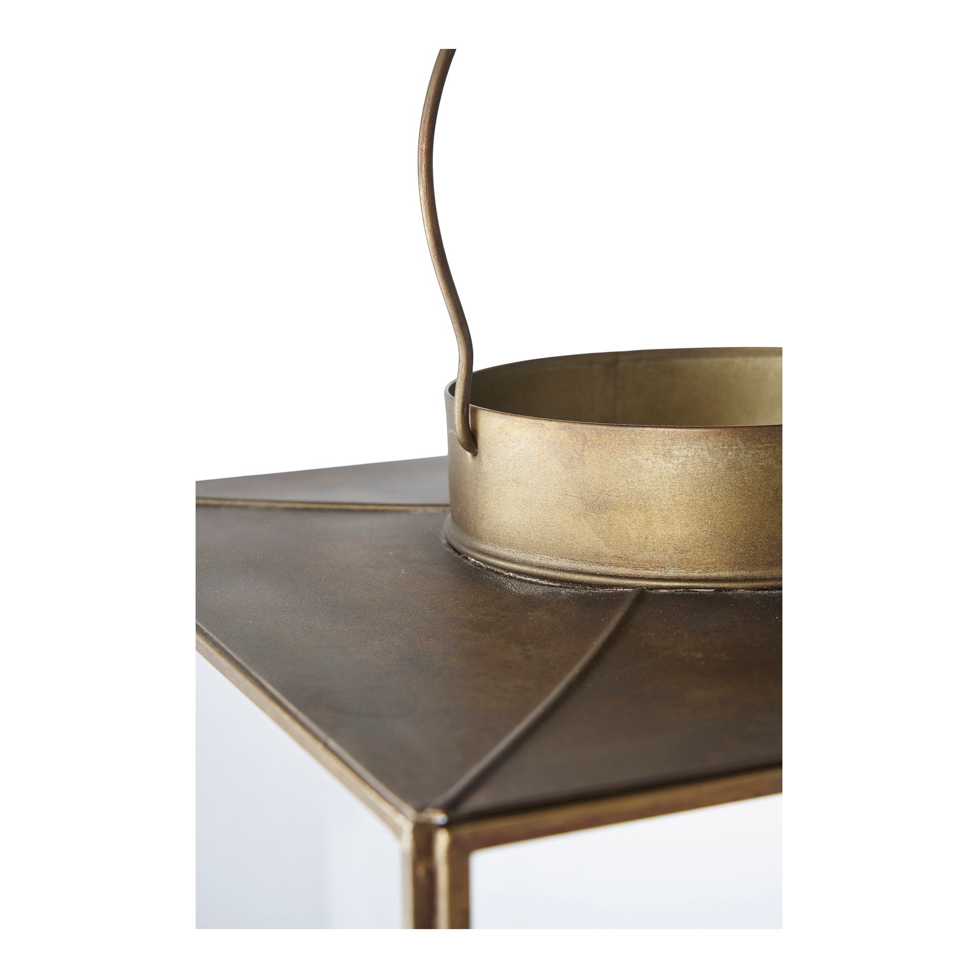 Mohali Laterne – Metall, schwarz/gold, groß