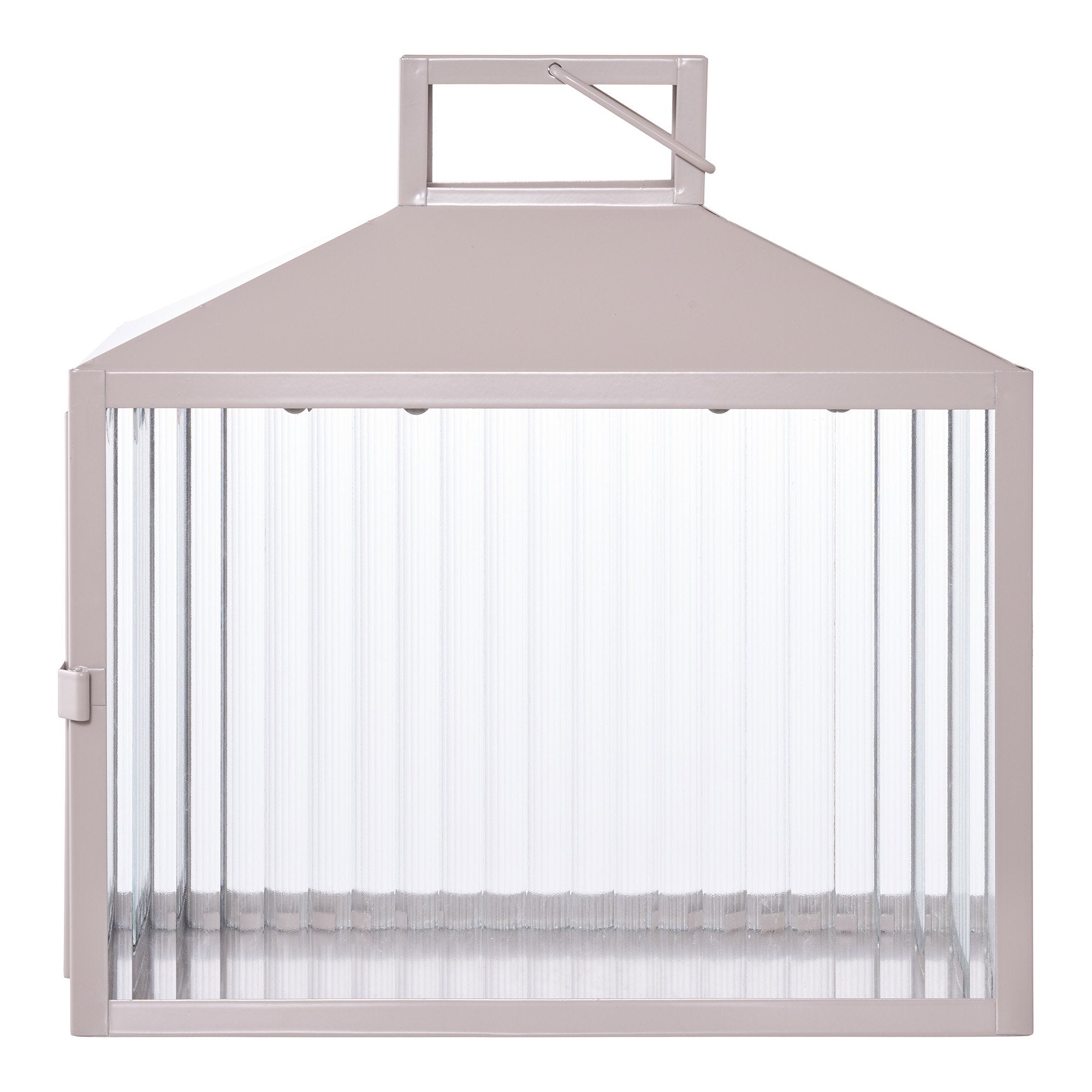 Lucca Laterne – Metall/Glas, beige/grau, 26,5×13×26,5 cm