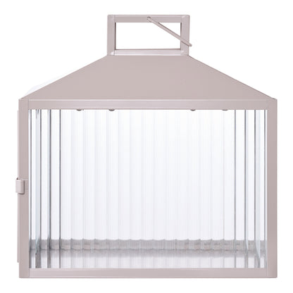 Lucca Laterne – Metall/Glas, beige/grau, 26,5×13×26,5 cm