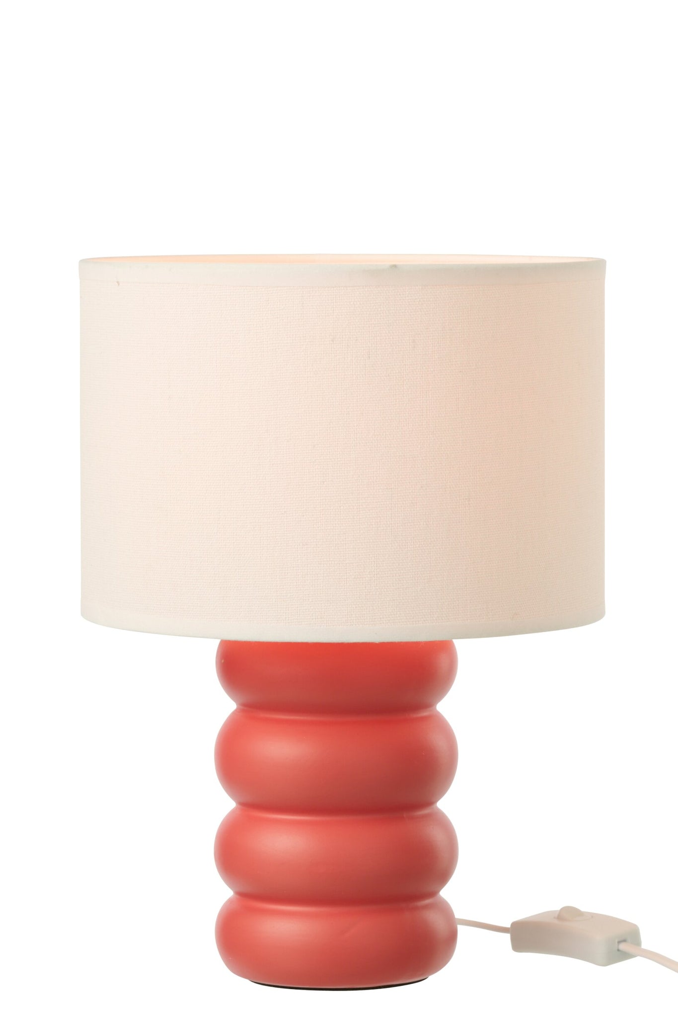 Tischlampe Eva Leinen Rot
