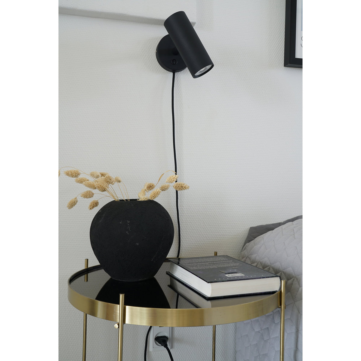 Wandlamp Paris – staal, zwart, 10×15×22 cm