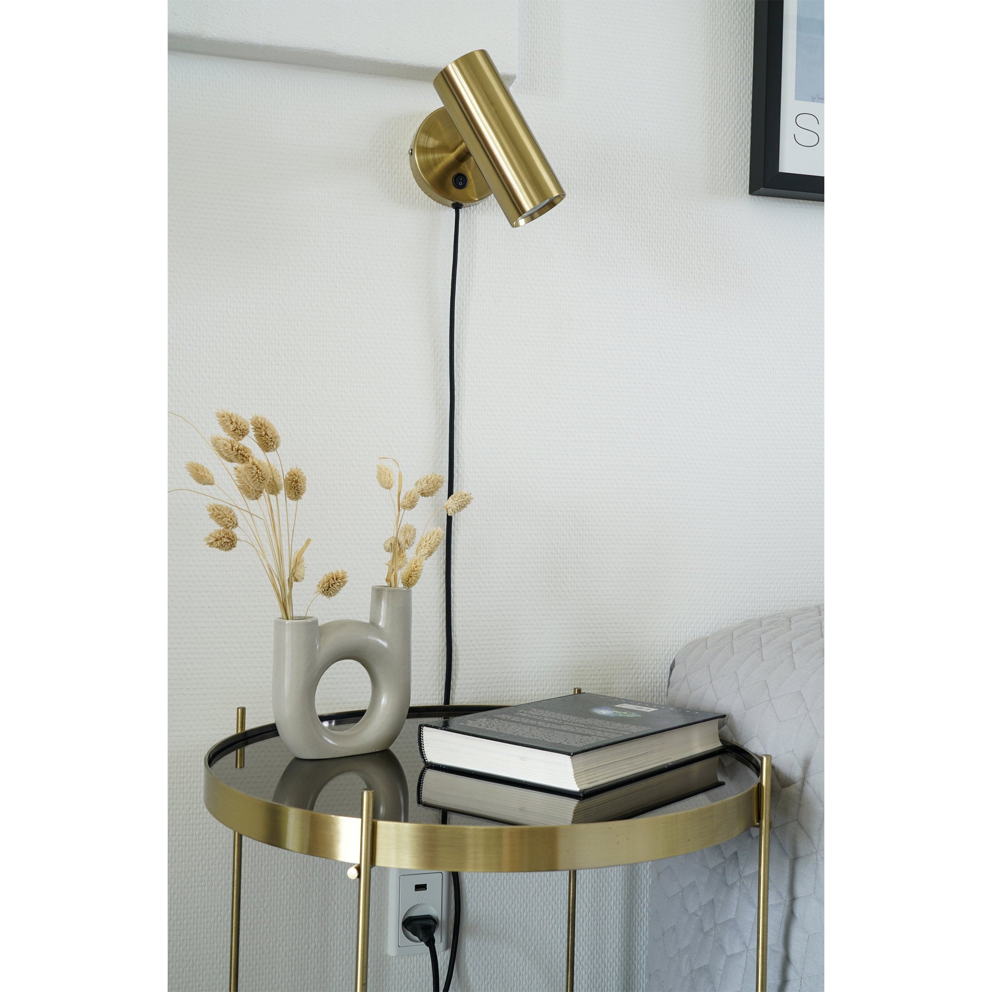 Wandlamp Paris – metaal, messing, 15×10×22 cm