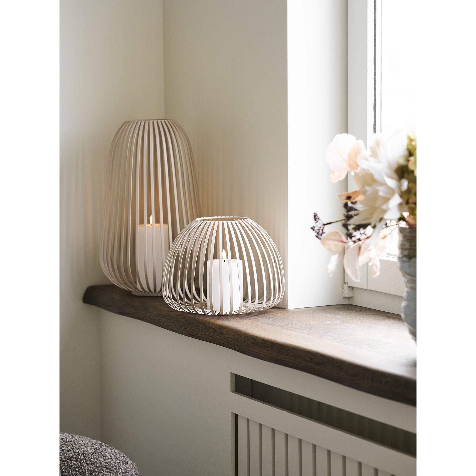 Stoense Laterne - Laterne, Metall, beige ø25x19 cm