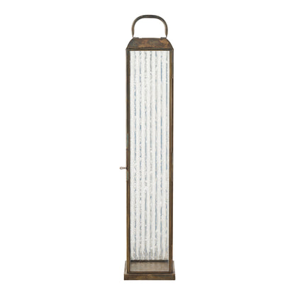 Herslev Laterne – Glas/Metall, Antik-Messing-Optik, 12×12×60 cm
