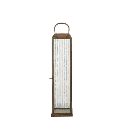 Herslev Laterne – Glas/Metall, Antikmessing-Optik, 12×12×49 cm