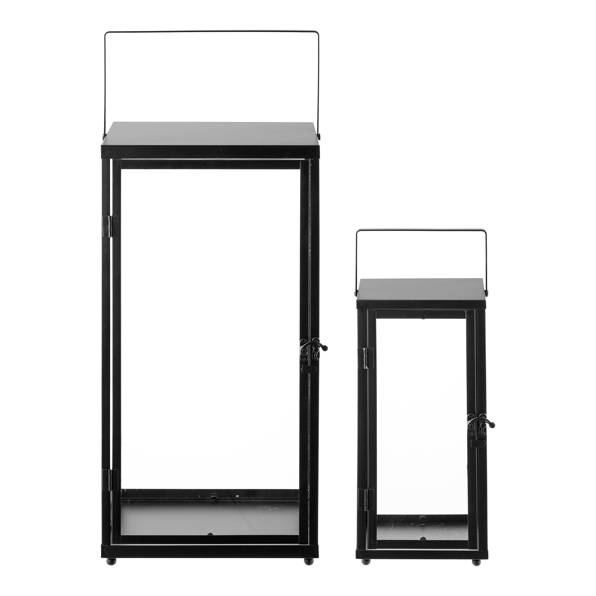 Ibra Laternen - Laternen, Metall/Glas, schwarz, 2er-Set