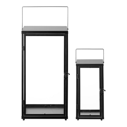Ibra Laternen - Laternen, Metall/Glas, schwarz, 2er-Set