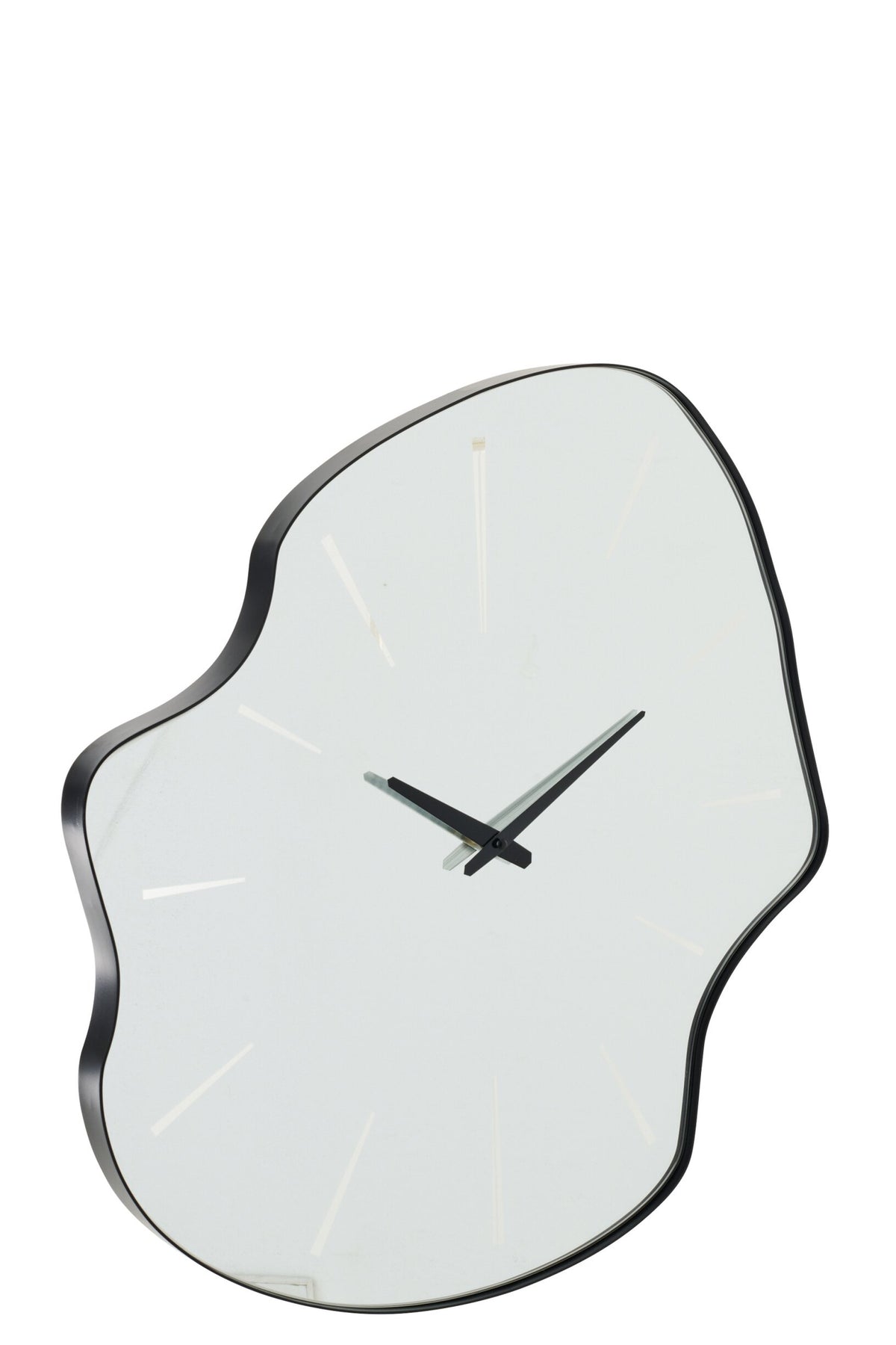 Wanduhr unregelmäßiges Glas Schwarz