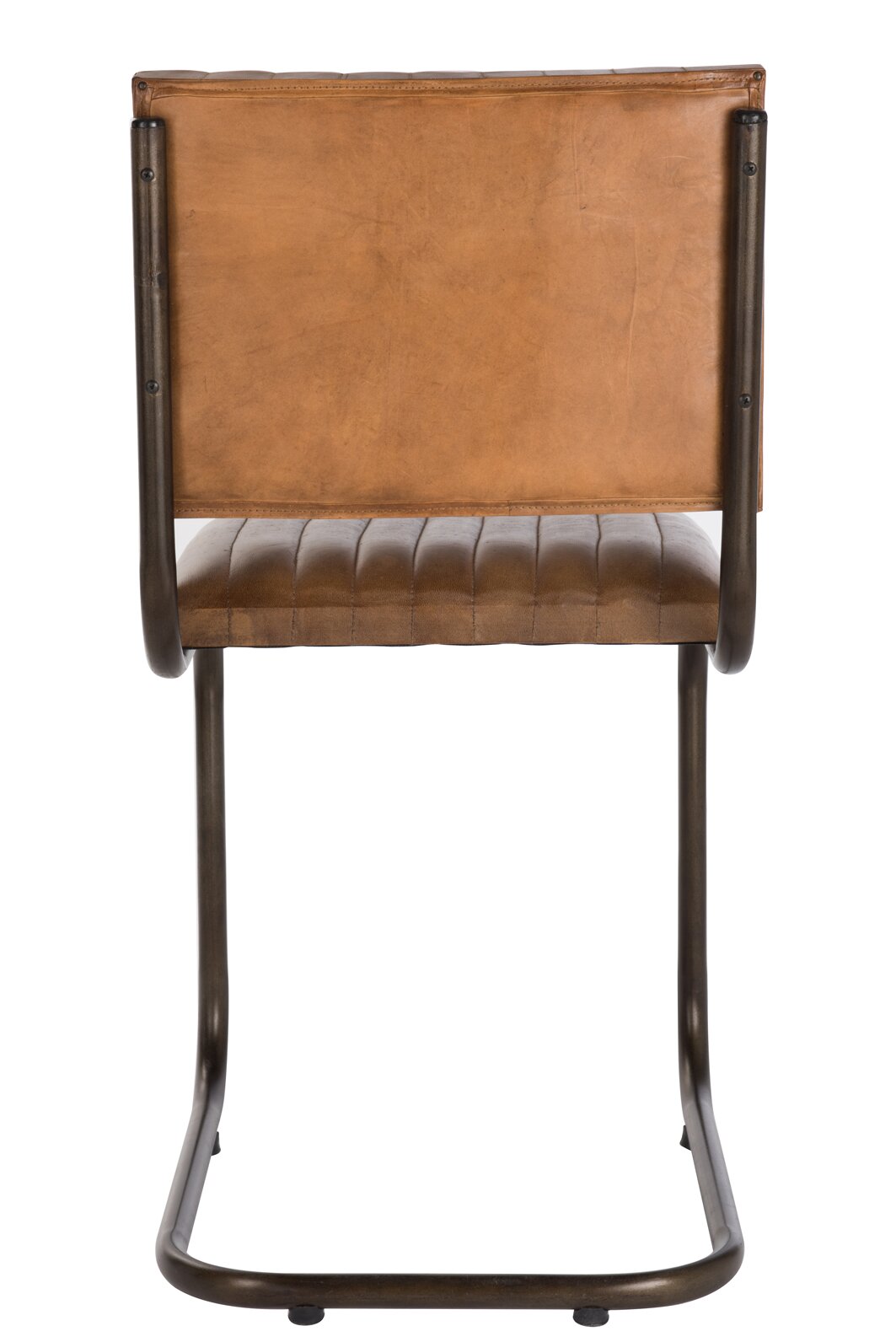 Stuhl Modern Leder/Metall Cognac Xx