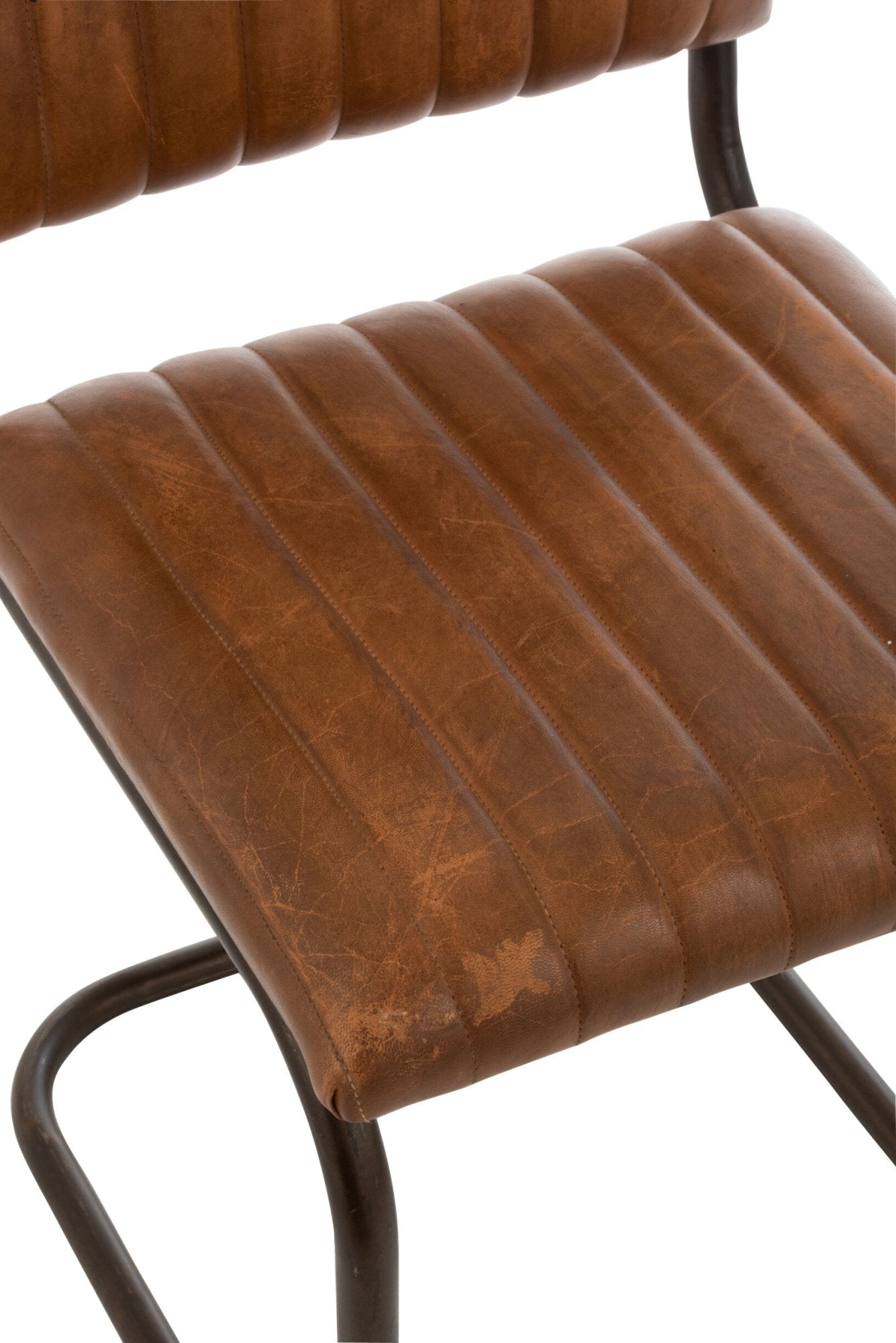 Stuhl Modern Leder/Metall Cognac Xx