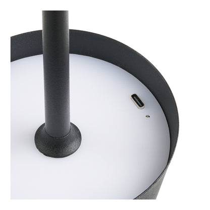 BRADFORD TAFELLAMP OPLAADBAAR ZWART | METAAL