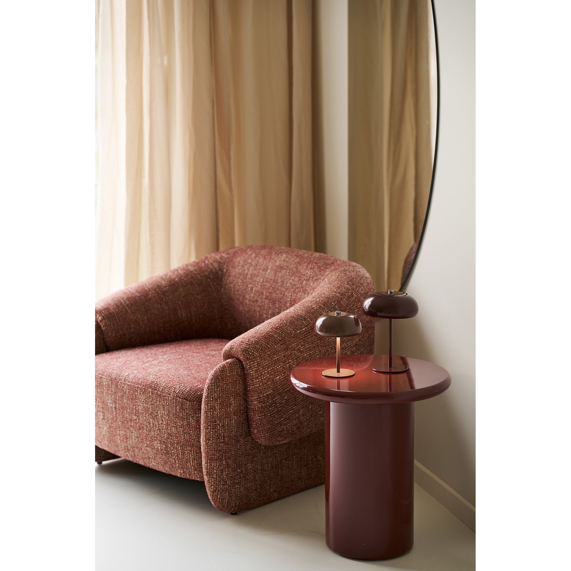 Margate Table Lamp - Tischleuchte, wiederaufladbar, Metall, bordeaux ø16 cm