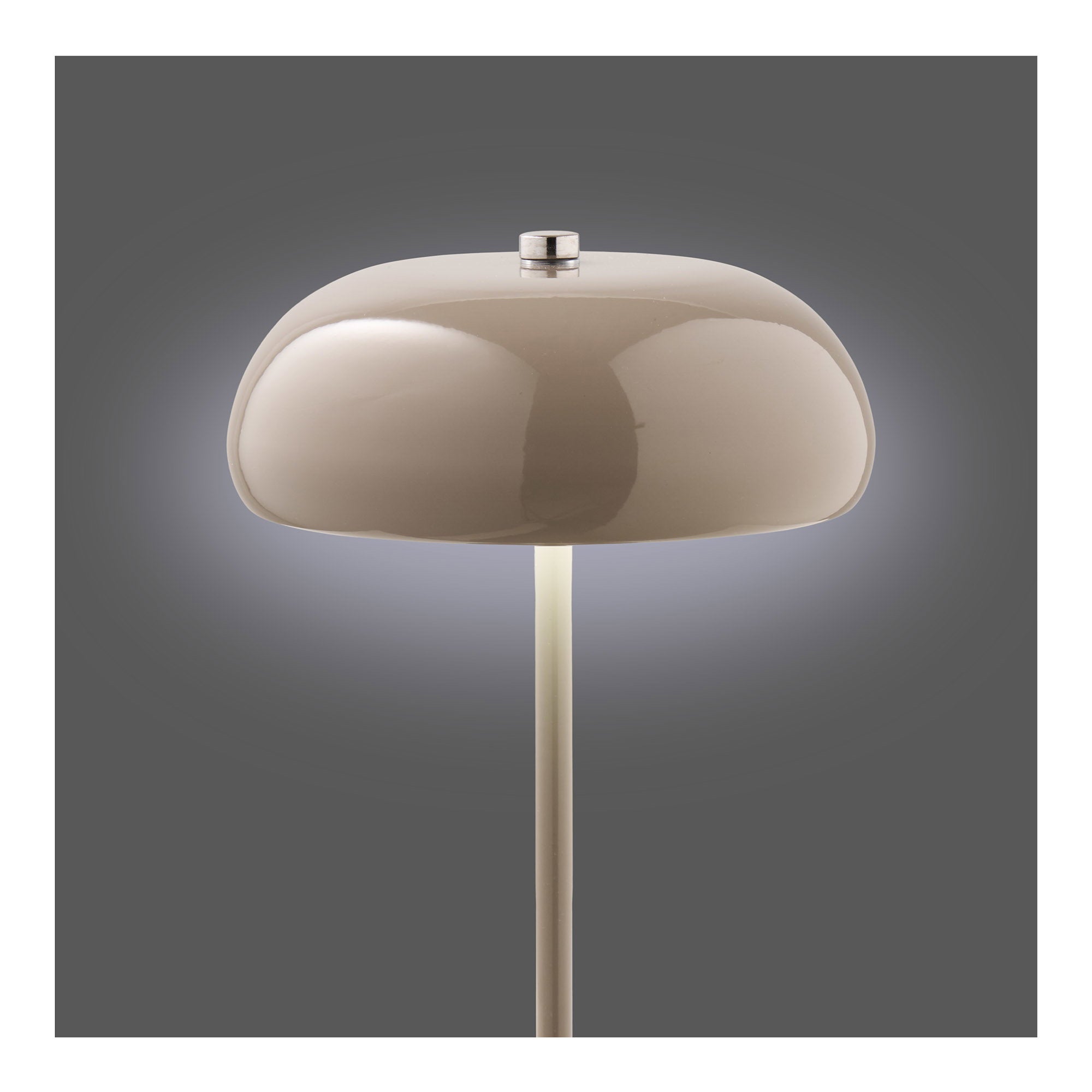 Margate Tischleuchte - Tischleuchte, wiederaufladbar, Metall, Taupe ø16 cm