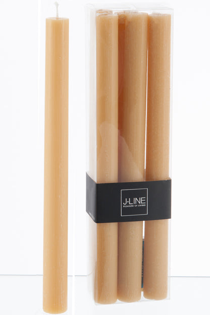 Box Of 6 Table Candles Ocher -13H