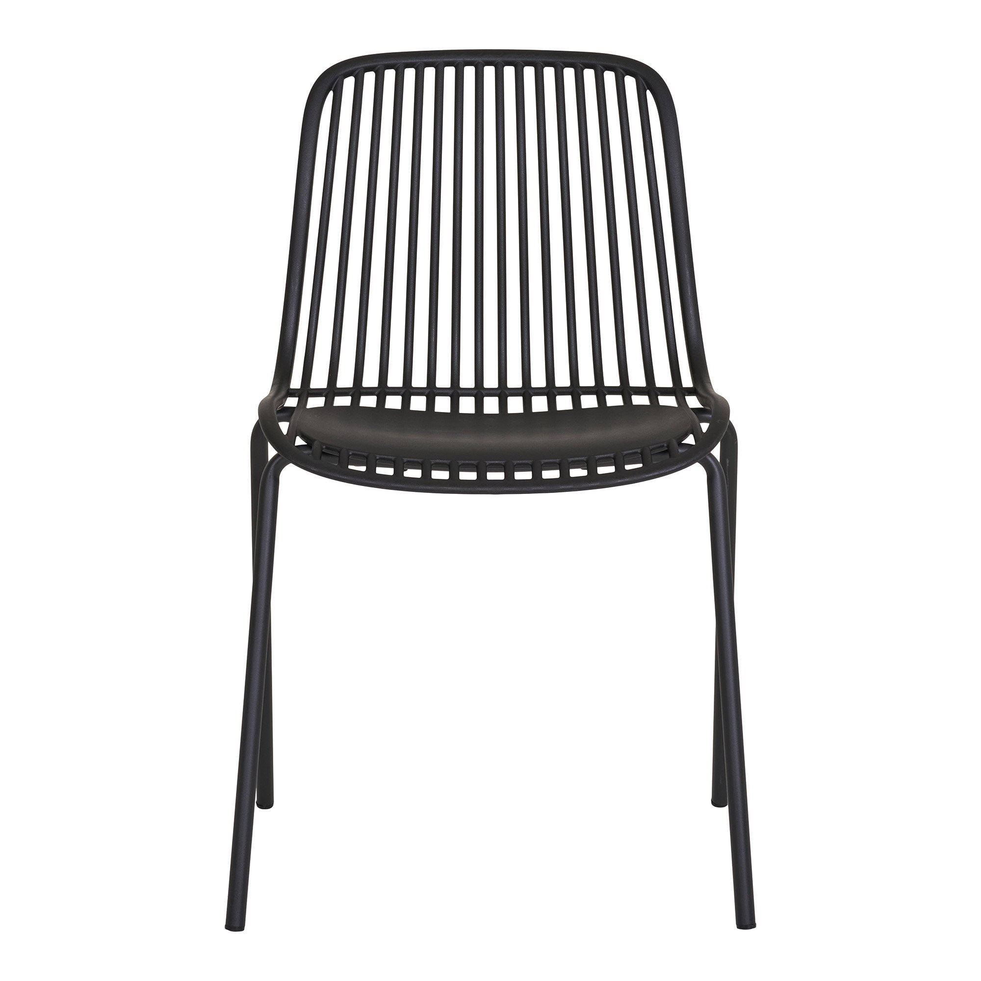BRANSON DINING CHAIR STACKABLE ZWART (SET VAN 4)