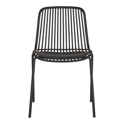 BRANSON DINING CHAIR STACKABLE ZWART (SET VAN 4)