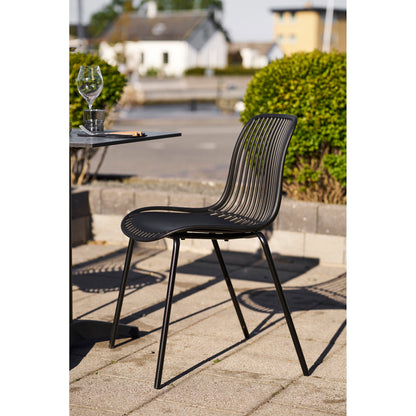 BRANSON DINING CHAIR STACKABLE ZWART (SET VAN 4)