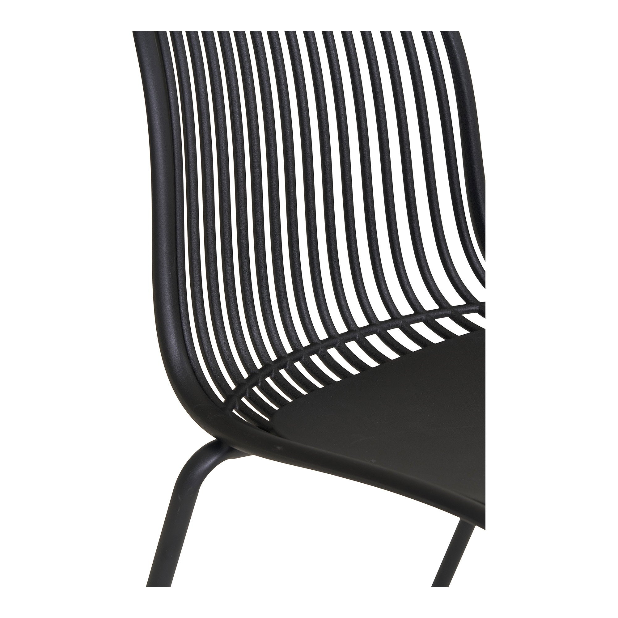 BRANSON DINING CHAIR STACKABLE ZWART (SET VAN 4)