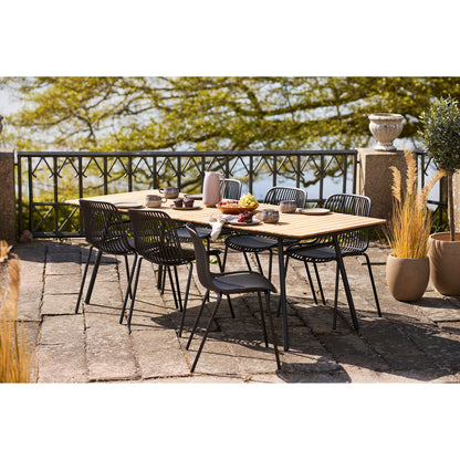 BRANSON DINING CHAIR STACKABLE ZWART (SET VAN 4)