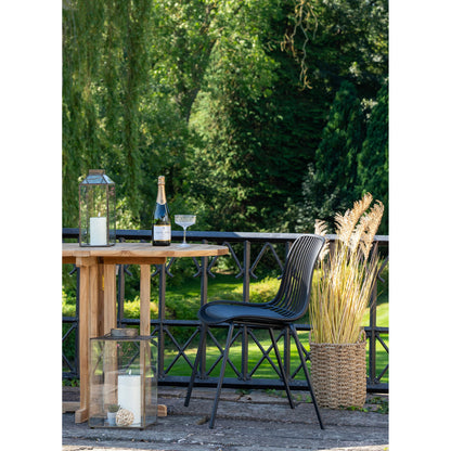 BRANSON DINING CHAIR STACKABLE ZWART (SET VAN 4)