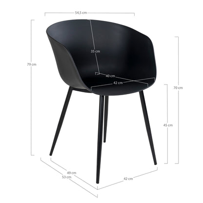 RODA DINING CHAIR ZWART | ZWARTE POTEN (SET VAN 2)
