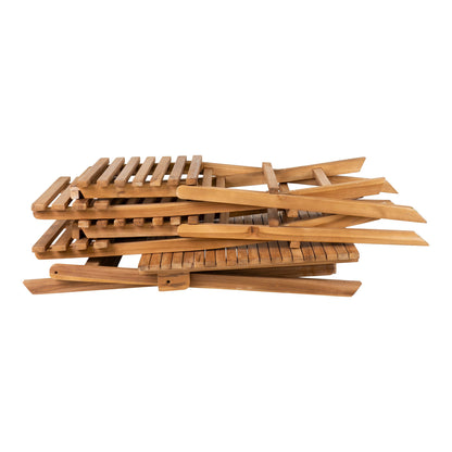 Cuenca café set van teakhout in naturel uitvoering met 2 stoelen en tafel