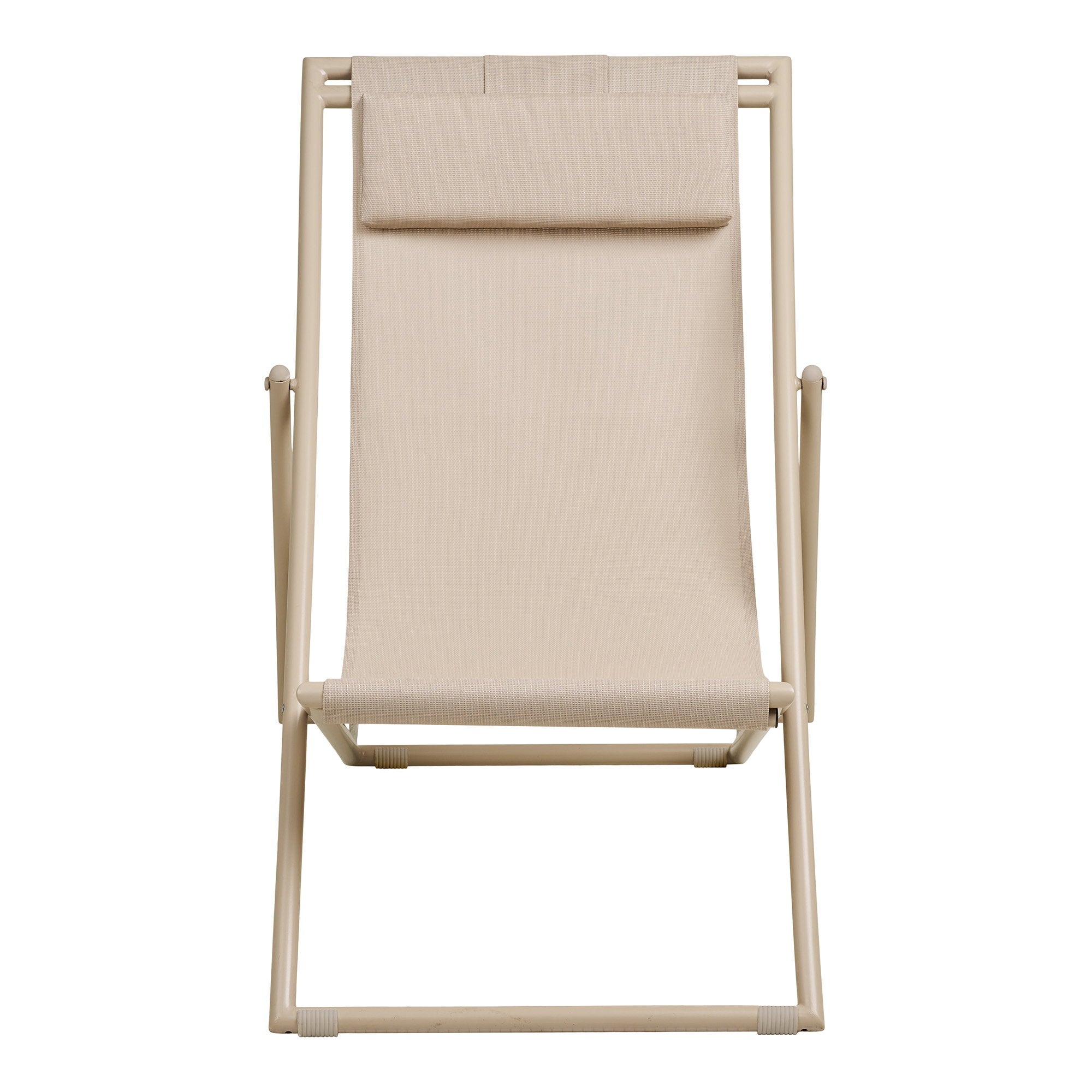 Curtis Liegestuhl - Strandstuhl mit 4-fach verstellbarer Rückenlehne, Textilene/Stahl, Taupe