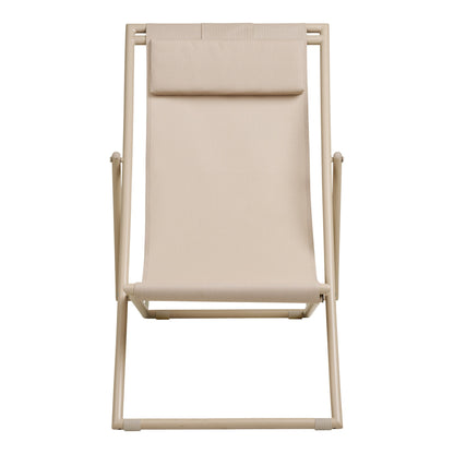 Curtis Liegestuhl - Strandstuhl mit 4-fach verstellbarer Rückenlehne, Textilene/Stahl, Taupe