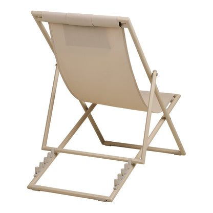 Curtis Liegestuhl - Strandstuhl mit 4-fach verstellbarer Rückenlehne, Textilene/Stahl, Taupe