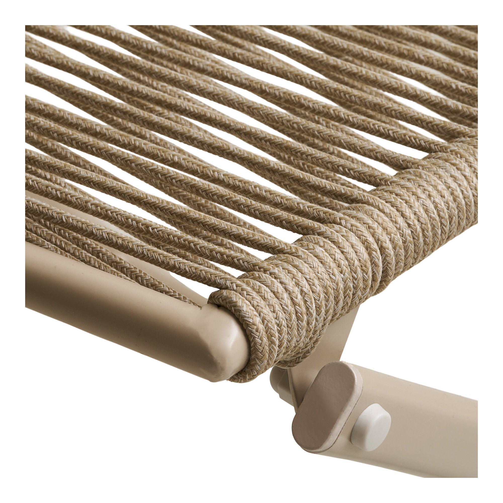 Arcas bistro set van rope en staal in taupe met 2 stoelen en tafel