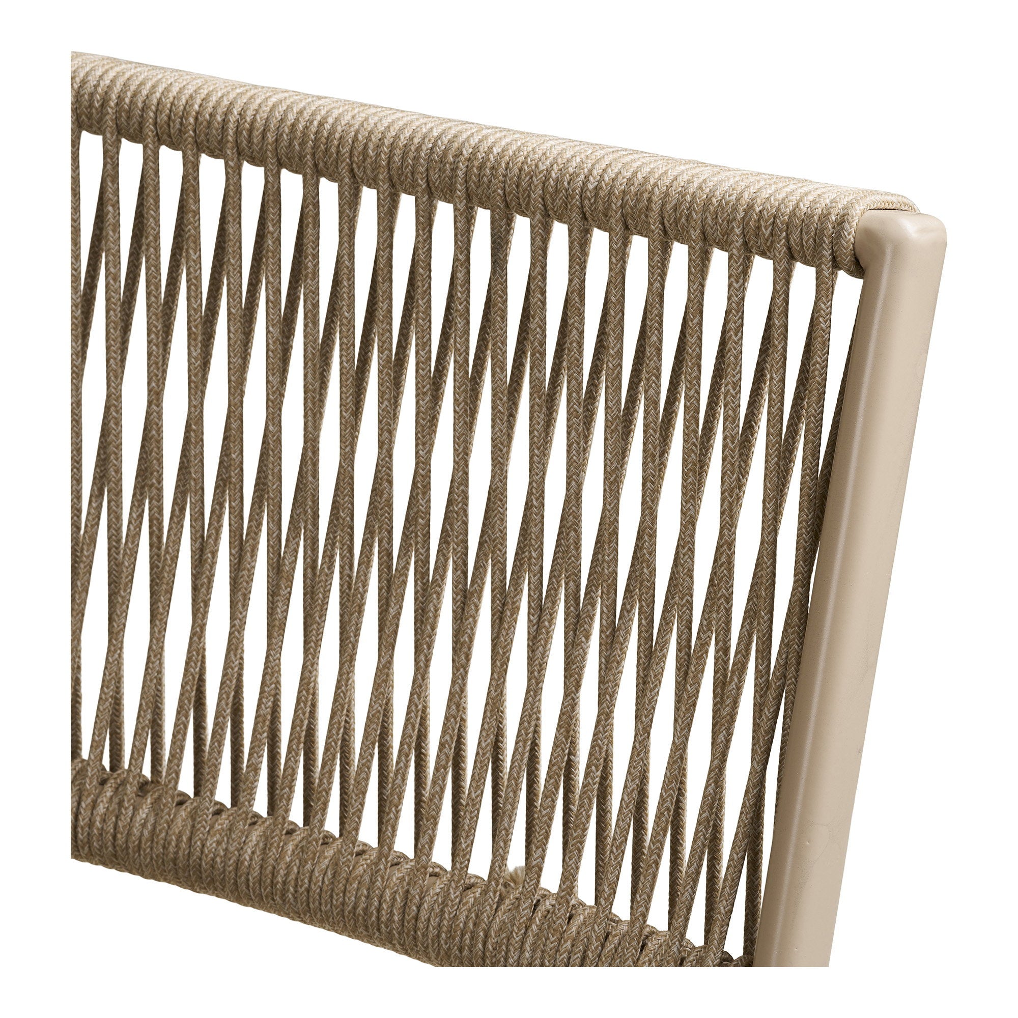 Arcas bistro set van rope en staal in taupe met 2 stoelen en tafel