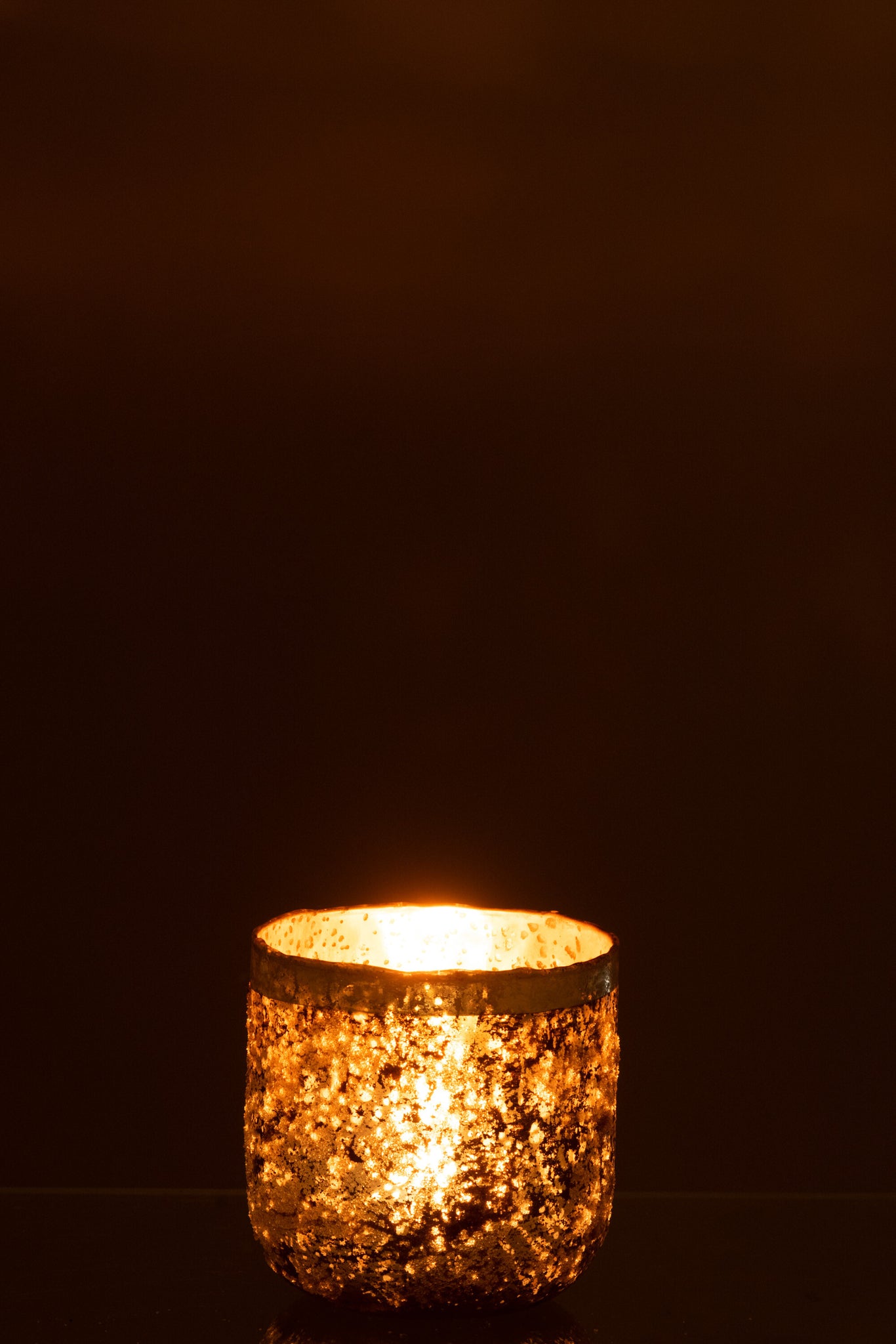 Tealight Holder Frosty Round Glass Old Pink Medium