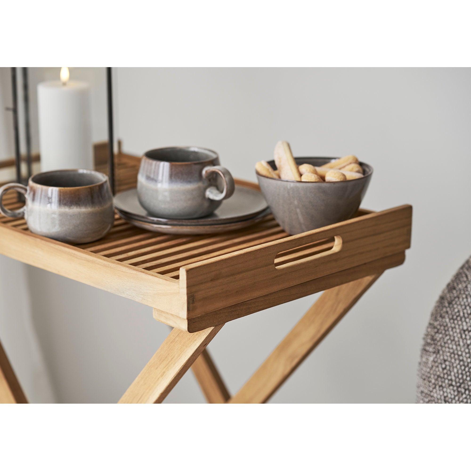 Ronda Tray Table - Tablett-Tisch, Teak, natur, 60x40x70 cm