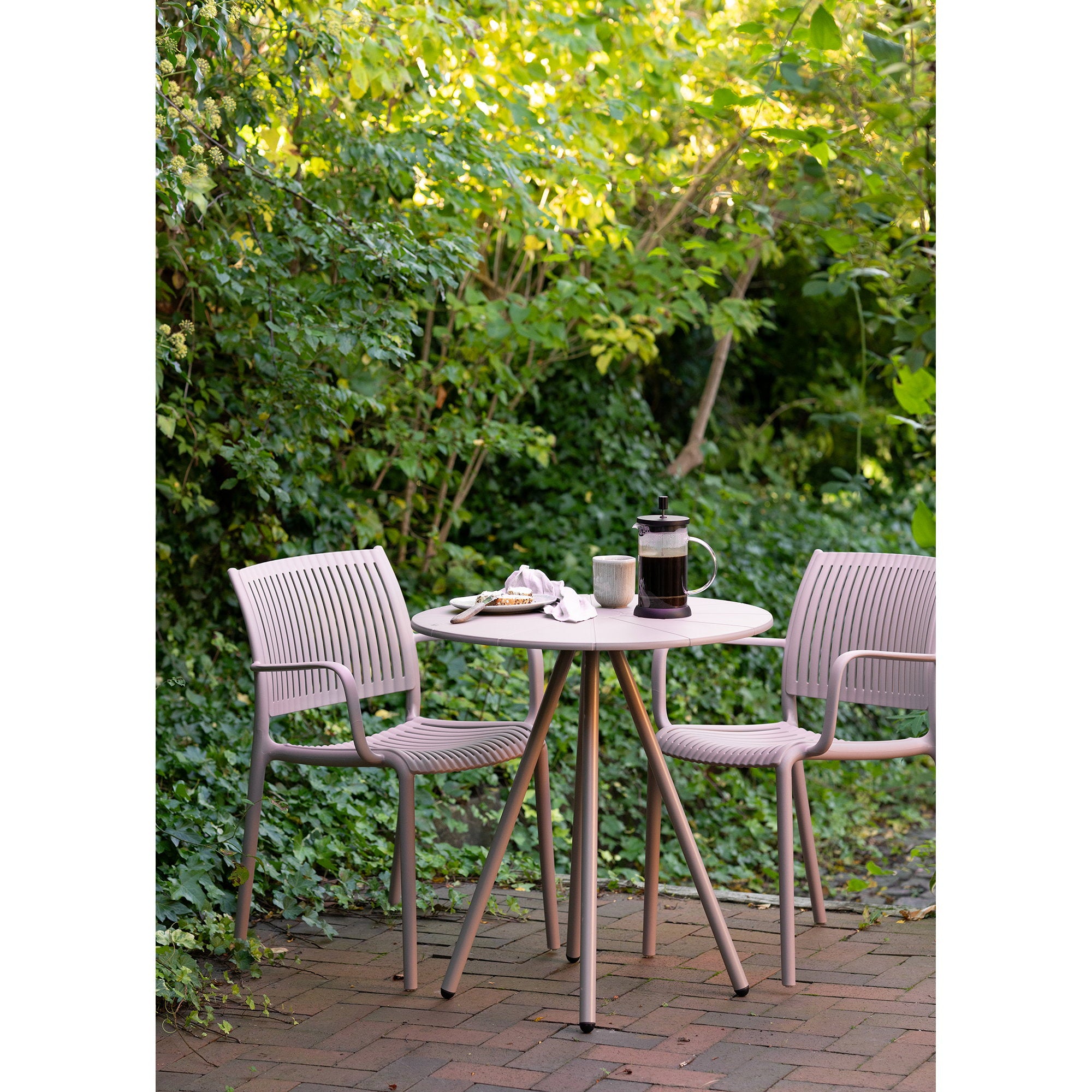 Barletta Bistro Table - Bistro table, polypropylen/steel, taupe, ø70x73,5 cm